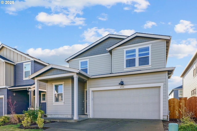 craftsman-style home with a garage