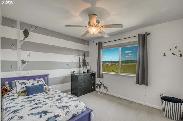 30809 NW Yorkshire St, North Plains, OR 97133 - bedroom with carpet, baseboards, and ceiling fan