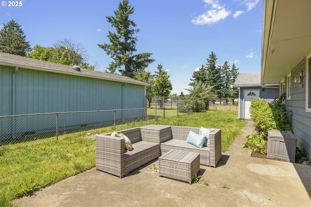 11547 NE San Rafael St, Portland, OR 97220 - view of patio / terrace featuring an outdoor hangout area