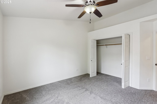 433 Harris Ln, Oregon City, OR 97045 - unfurnished bedroom featuring carpet flooring, a closet, ceiling fan, and baseboards