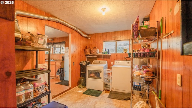 interior space with separate washer and dryer