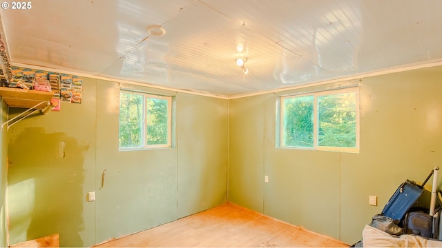 empty room featuring wooden ceiling