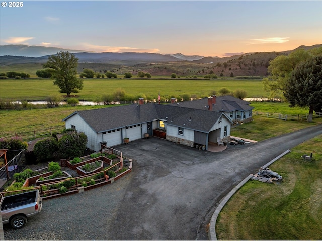 40290 Beaver Creek Loop, Baker City, OR 97814 - aerial view at dusk of a view of rural / pastoral area and a mountain view
