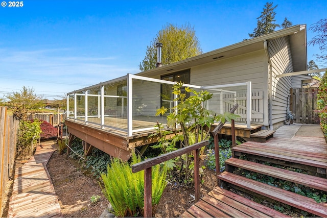 wooden terrace with fence