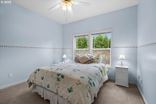 14255 SW Parmele Rd, Gaston, OR 97119 - carpeted bedroom with baseboards and ceiling fan
