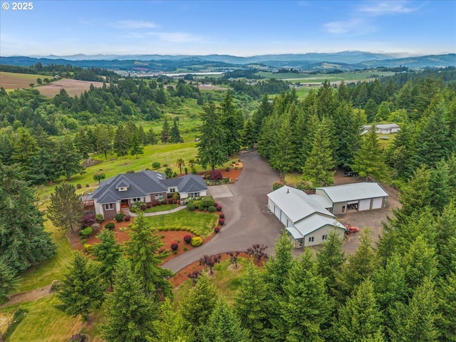 14255 SW Parmele Rd, Gaston, OR 97119 - aerial view of property and surrounding area featuring mountains
