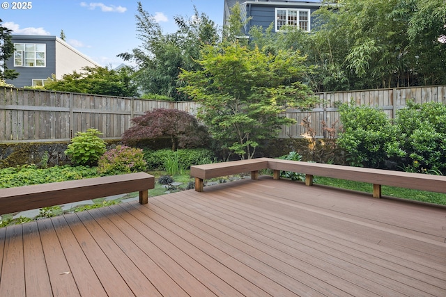 3505 SW Beaverton Ave, Portland, OR 97239 - wooden terrace with a fenced backyard