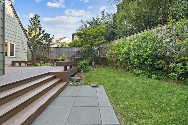3505 SW Beaverton Ave, Portland, OR 97239 - fenced backyard featuring a wooden deck