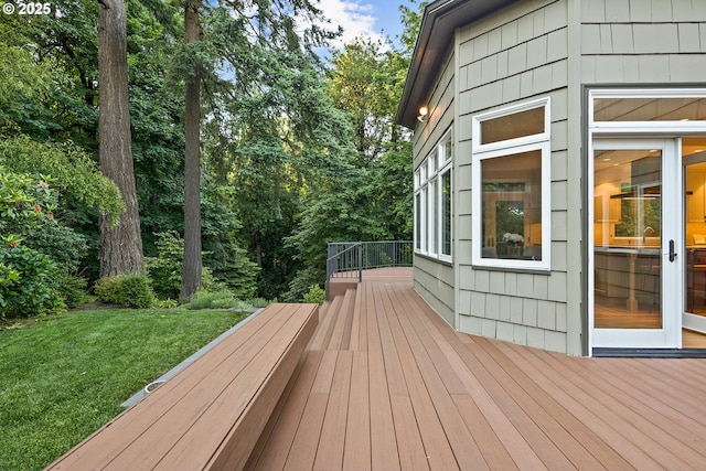 3505 SW Beaverton Ave, Portland, OR 97239 - wooden deck featuring a yard