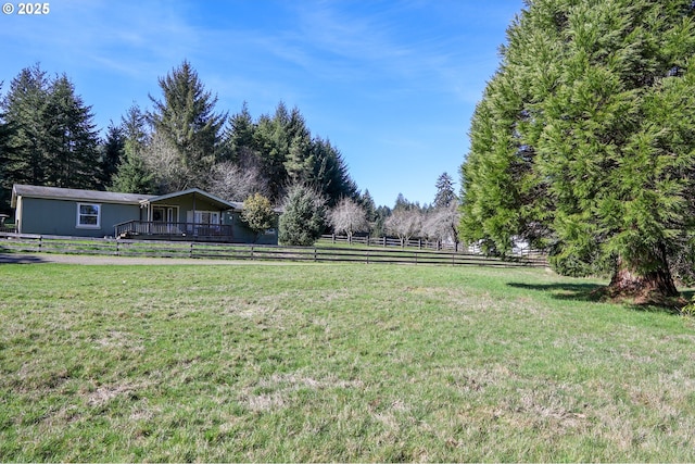 view of yard featuring fence