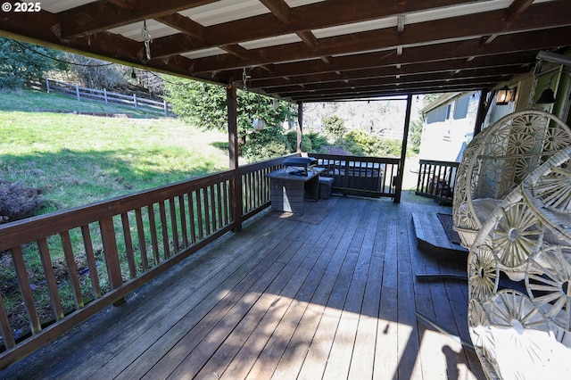 deck with a yard