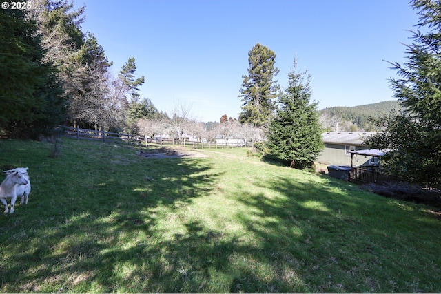 view of yard featuring fence