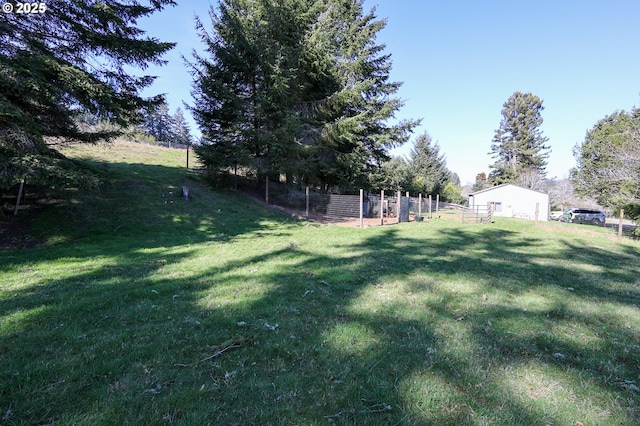 view of yard with fence