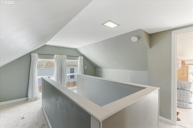 3310 N St N, Vancouver, WA 98663 - corridor with light carpet, baseboards, vaulted ceiling, and an upstairs landing