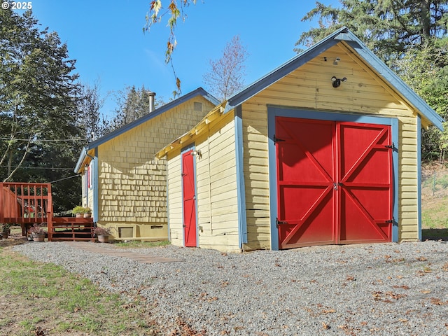 view of shed