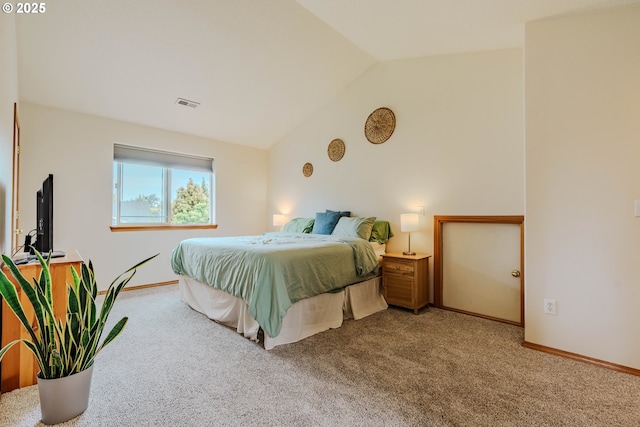 595 Cozy Way, Woodburn, OR 97071 - bedroom with vaulted ceiling and carpet flooring