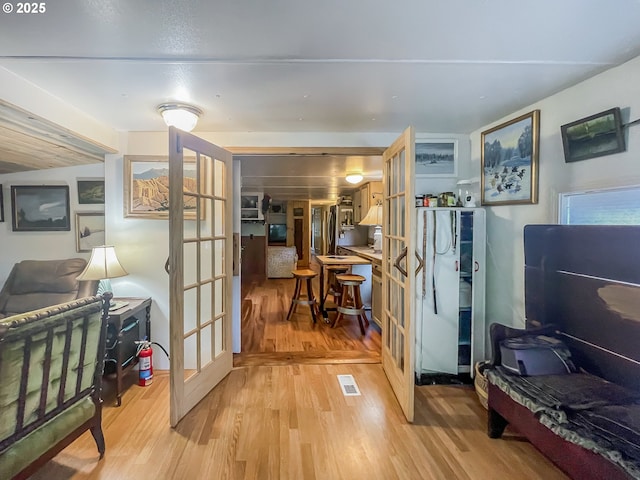 34360 NE Colorado Lake Dr Unit 996, Corvallis, OR 97333 - interior space with light wood-type flooring and french doors