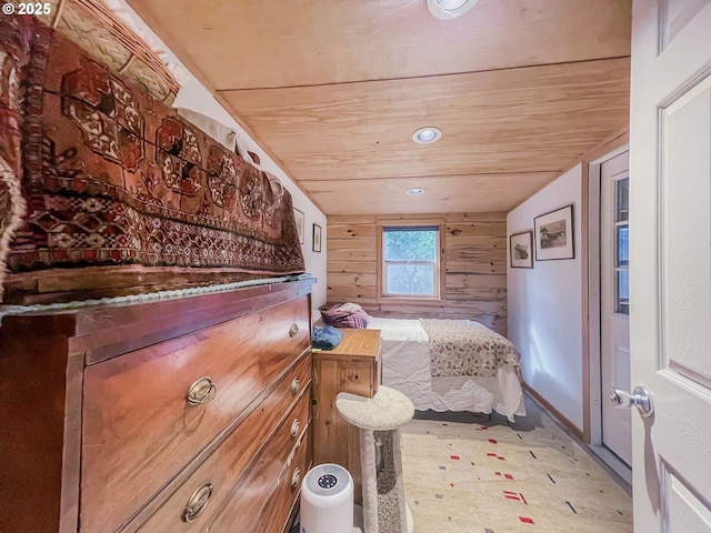 34360 NE Colorado Lake Dr Unit 996, Corvallis, OR 97333 - bedroom with wooden walls and wood ceiling