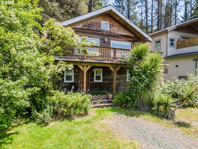 3715 Coho Pl, Cannon Beach, OR 97110 - view of front of property featuring a wooden deck