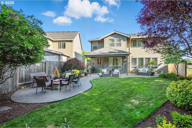 21163 SW Nursery Way, Sherwood, OR 97140 - rear view of house featuring outdoor lounge area and a patio area