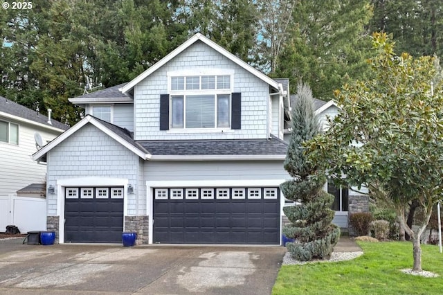 craftsman-style house featuring a garage