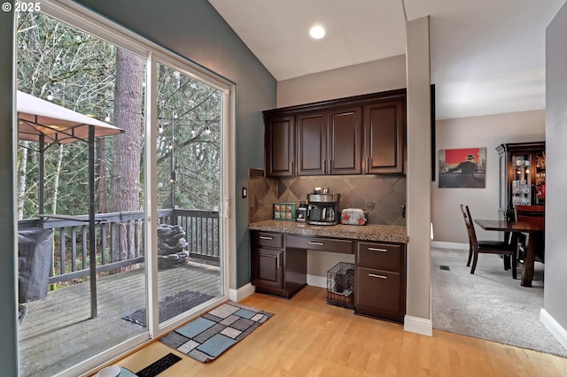 1044 N 26th Ter, Cornelius, OR 97113 - office area featuring light wood-type flooring, baseboards, and lofted ceiling