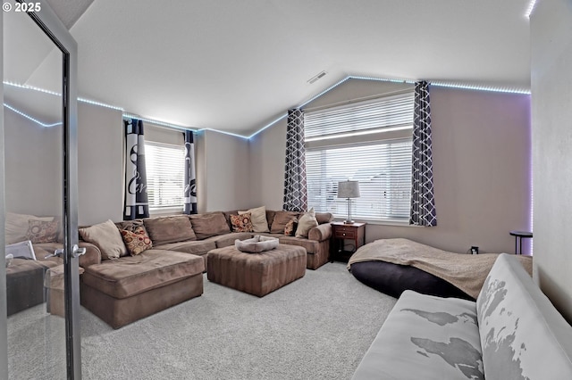 1044 N 26th Ter, Cornelius, OR 97113 - carpeted living area featuring lofted ceiling