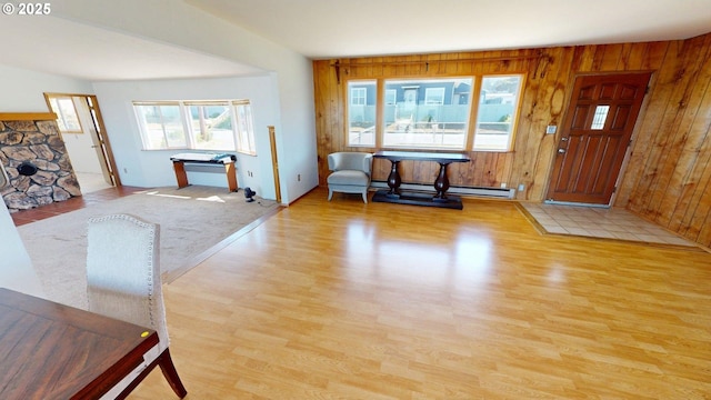 29730 Hillcrest St, Gold Beach, OR 97444 - foyer entrance featuring wood finished floors and wood walls