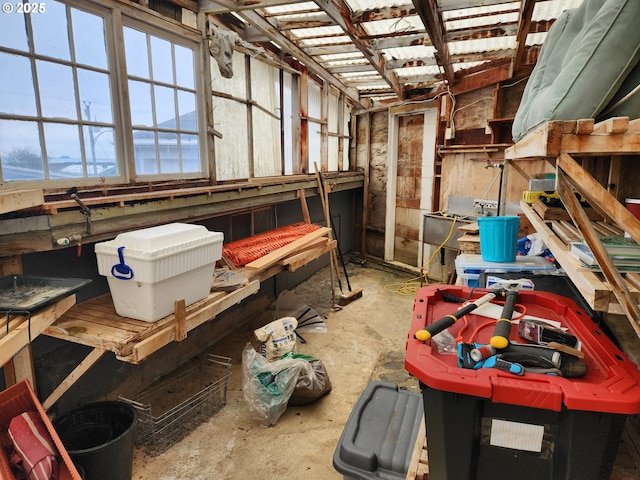 29730 Hillcrest St, Gold Beach, OR 97444 - misc room with a water view and concrete flooring