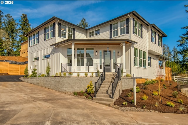 2258 Satter St, West Linn, OR 97068 - view of front facade with board and batten siding and a porch