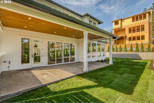 2258 Satter St, West Linn, OR 97068 - back of property featuring french doors, a patio area, and a yard