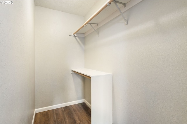 spacious closet with wood finished floors