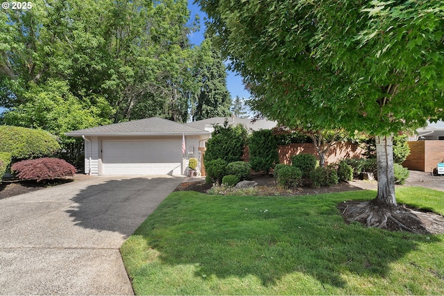 7250 SW Arbor Lake Dr, Wilsonville, OR 97070 - view of property hidden behind natural elements with a front lawn and concrete driveway