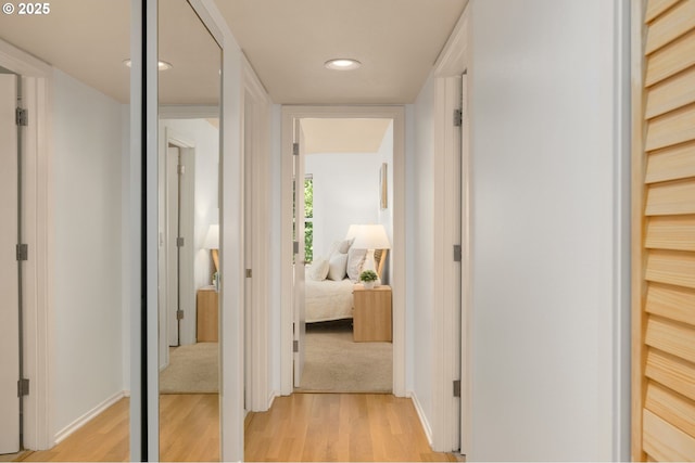 1500 SW Park Ave Unit 429, Portland, OR 97201 - corridor with light wood-style floors, baseboards, and recessed lighting