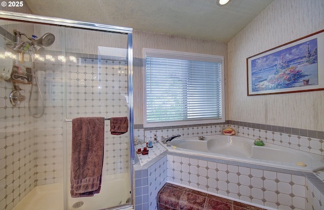 10535 SW 135th Ave, Beaverton, OR 97008 - full bathroom with a garden tub, a stall shower, and a textured ceiling