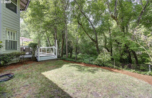 10535 SW 135th Ave, Beaverton, OR 97008 - view of yard featuring a wooden deck