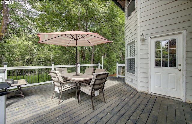10535 SW 135th Ave, Beaverton, OR 97008 - deck featuring outdoor dining area and view of scattered trees