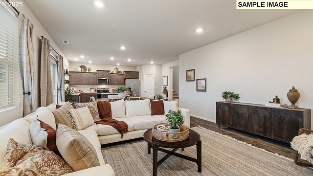 living room featuring wood-type flooring