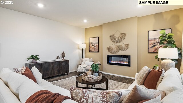 living room featuring hardwood / wood-style floors