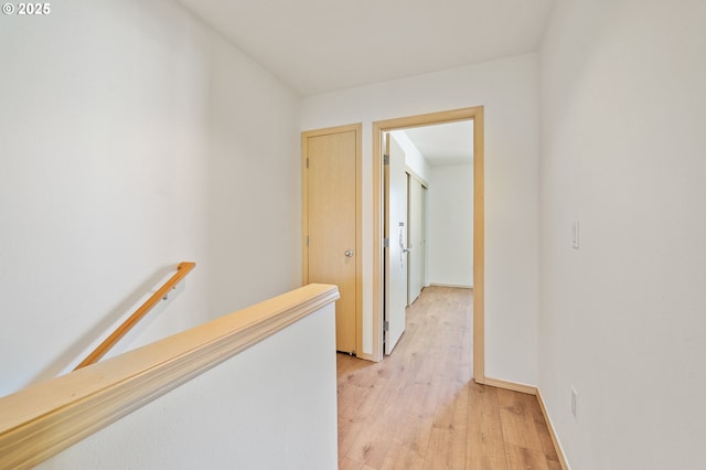 hall featuring light wood-type flooring