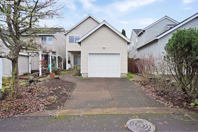 view of front facade featuring a garage