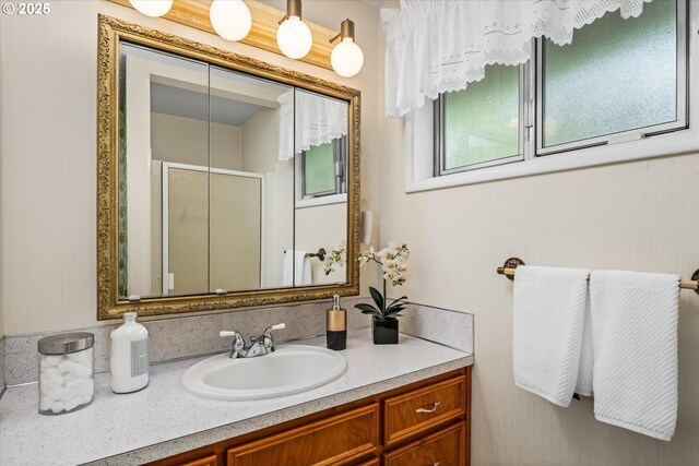82091 Lost Valley Ln, Dexter, OR 97431 - bathroom with a stall shower and vanity
