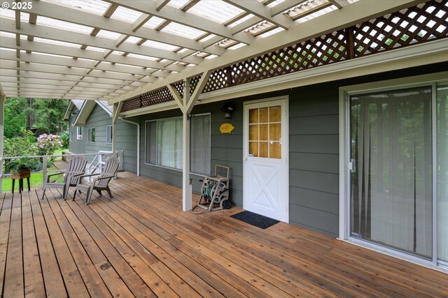 82091 Lost Valley Ln, Dexter, OR 97431 - wooden deck featuring a pergola