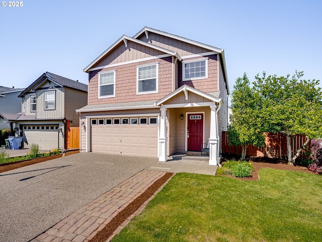 1091 56th St, Washougal, WA 98671 - craftsman-style home with an attached garage, driveway, and board and batten siding