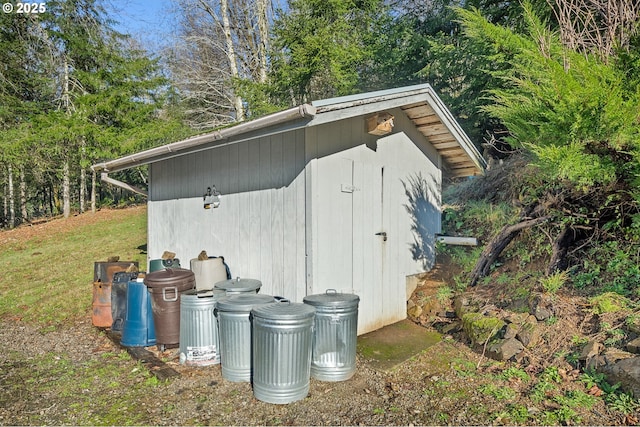 view of shed