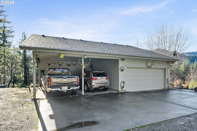 view of garage