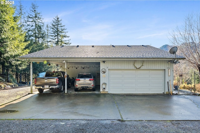 view of garage