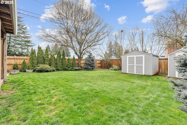 11619 NE 102nd Cir, Vancouver, WA 98662 - view of yard with an outdoor structure, a shed, and a fenced backyard