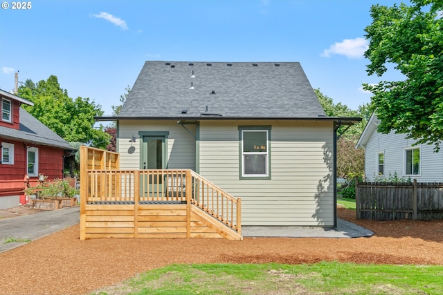 625 NE 69th Ave, Portland, OR 97213 - rear view of house featuring a deck and a shingled roof