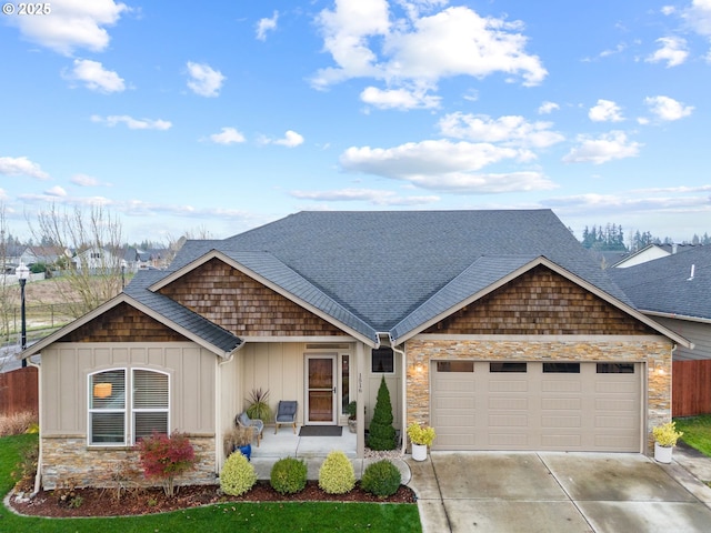 view of front of home with a garage